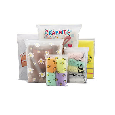 CPE / PE / PPE Druck Poly Bag Feuchtigkeitsdicht Mylar Frosted Zip Lock Taschen für Kleidung