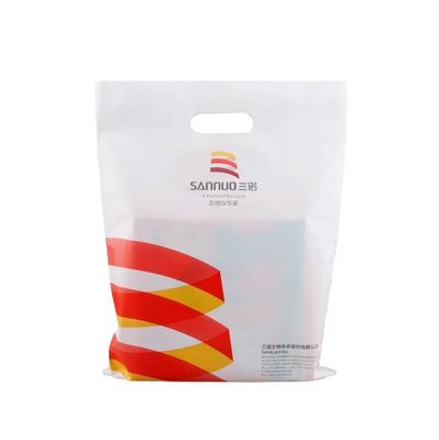 Die Cut Handle Custom Logo Druck LDPE Lebensmittelbeutel Kunststoffwarenbeutel