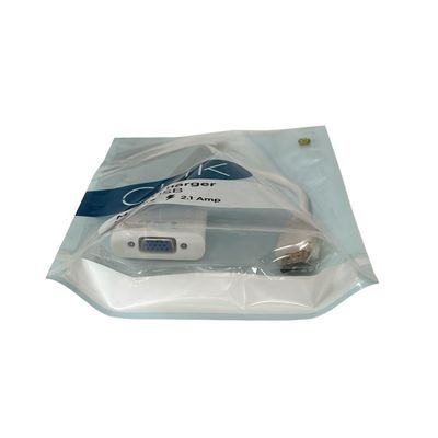 Wire Line Verpackung Klar Stand Up Zipper Bag Feuchtigkeitsdicht für USB-Kabel Verpackung
