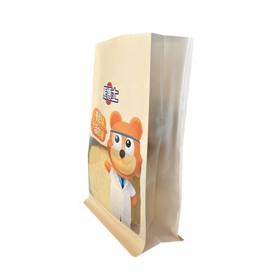 Seite Gusset Flachboden Lebensmittelverpackungstüte für Pulver Snack Cookie Nüsse Getreide Gewürze