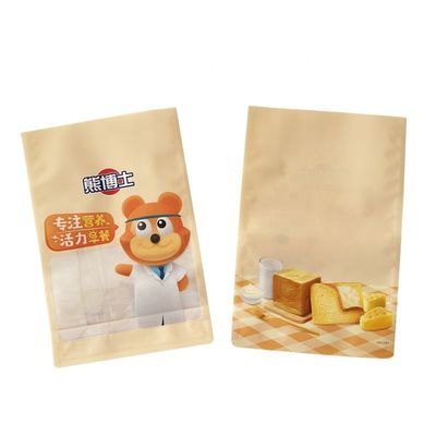 Seite Gusset Flachboden Lebensmittelverpackungstüte für Pulver Snack Cookie Nüsse Getreide Gewürze