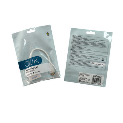 Glanzklare Plastik-Ziplock-Tasche für Mobiltelefongehäuse und USB-Kabel Verpackung