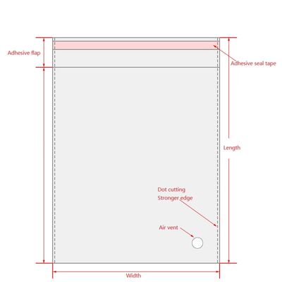 Individuelle T-Shirtverpackung Transparente klare Opp-Plastiktüten mit Selbstklebstoff
