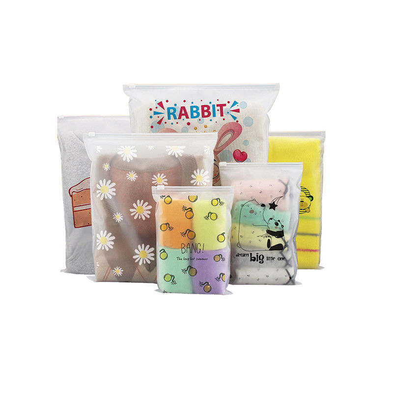 CPE / PE / PPE Druck Poly Bag Feuchtigkeitsdicht Mylar Frosted Zip Lock Taschen für Kleidung