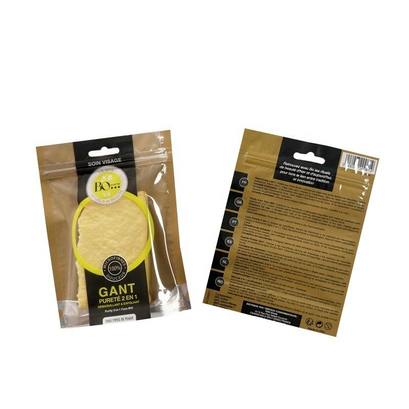 Gravure-Druck Custom Markenverpackung Gesicht Mitt Verpackung Ziplock Siegel Kosmetische Tasche