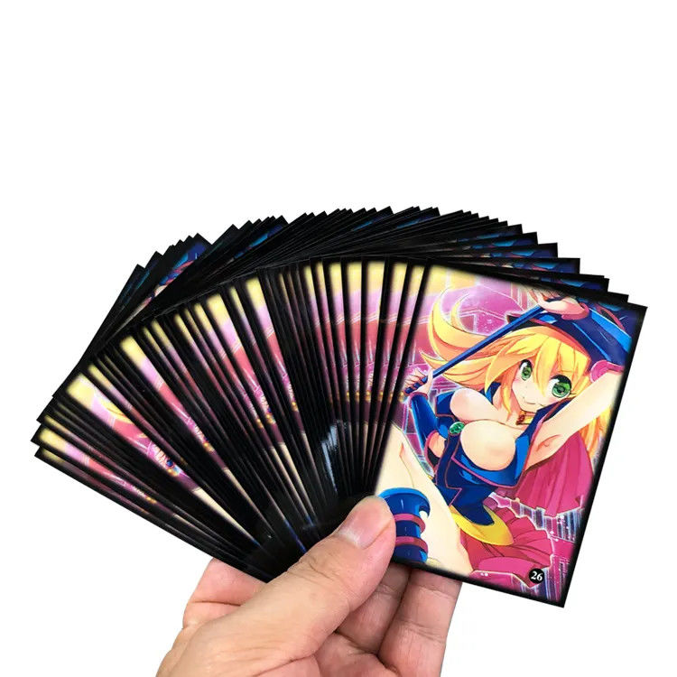 Maßgeschneiderte Größe Rot Schwarz Zweifarbige Spielkartenhülse Für Mtg Yu-Gi-Oh TCG Karten