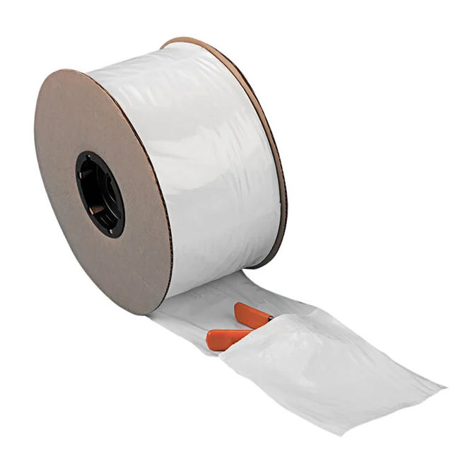 Kundenspezifische, vorgestanzte PE-Polybeutel auf Rolle für automatische Beutelsysteme