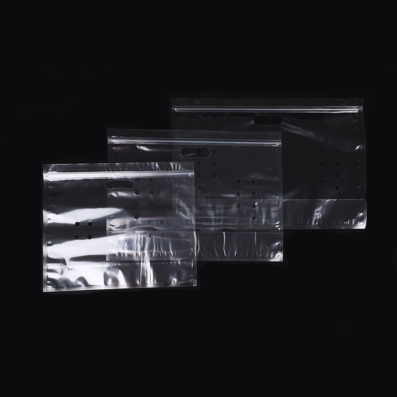 Individuell gestalteter lebensmittelechter Kunststoff-Antibeschlagbeutel, transparenter Frischgemüse- und Obstaufbewahrungsbeutel mit Reißverschluss und Griff