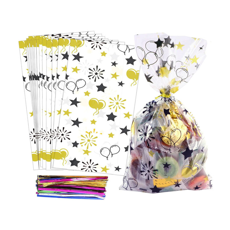 China Fertigung Custom Printing klar Transparent Cello Süßigkeiten Party Geburtstagsfeier Beute Schokolade Süßwaren Taschen